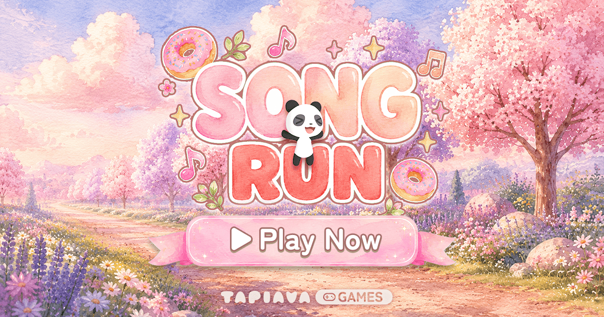 Tapiava Song Run - リーリーが楽曲ステージを駆け抜けるイメージ